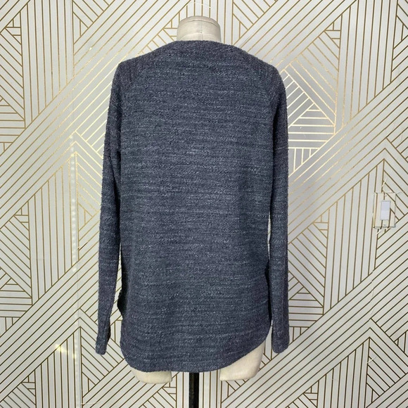 Vince‎ Textured Terry Raglan Side Zipper Sweatshirt Heather Black Gray Size XS - Picture 9 of 12